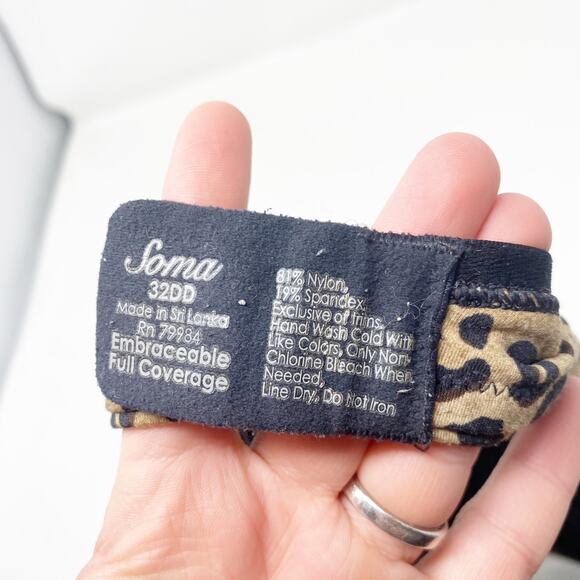 Soma Embraceable Full Coverage Bra in Leopard Print Size 32DD - Picture 3 of 3
